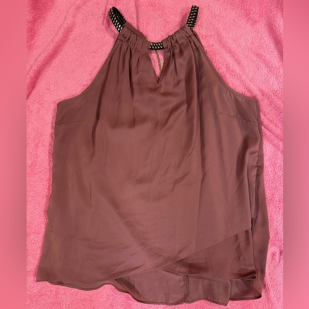 Thalia Mauve Top with Gold Chain Detail